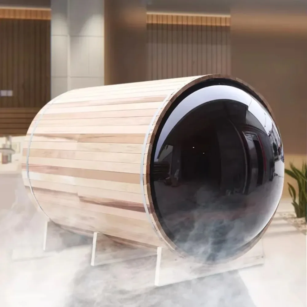 Low Price  Built 6-person Cedar Barrel Sauna Steam Outdoor Room Russian Sauna