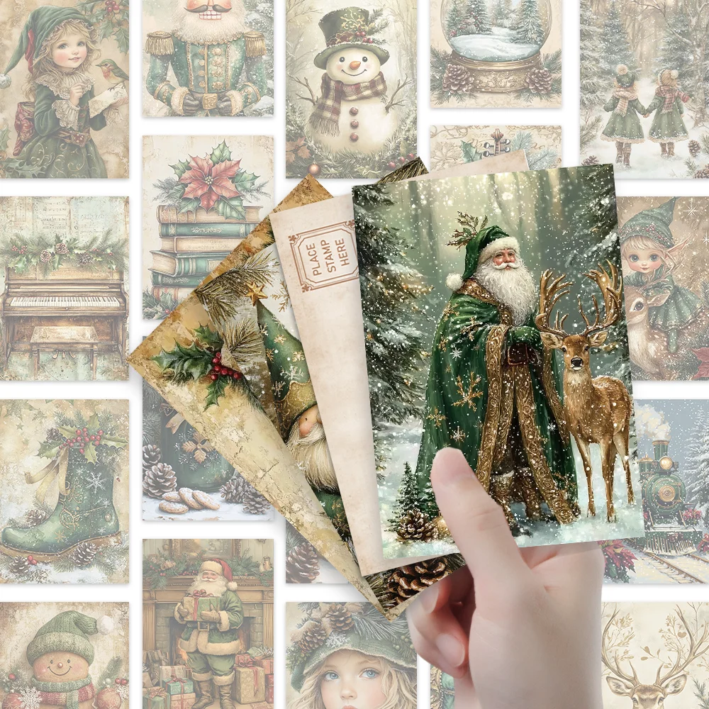 32 Stück Vintage-Weihnachtspostkarten, Weihnachtsmann, Zwerg, Halloween, Geschenk zum Lehrertag, Schulanfang, Schlafzimmerdekoration, hochwertig – Detail 5