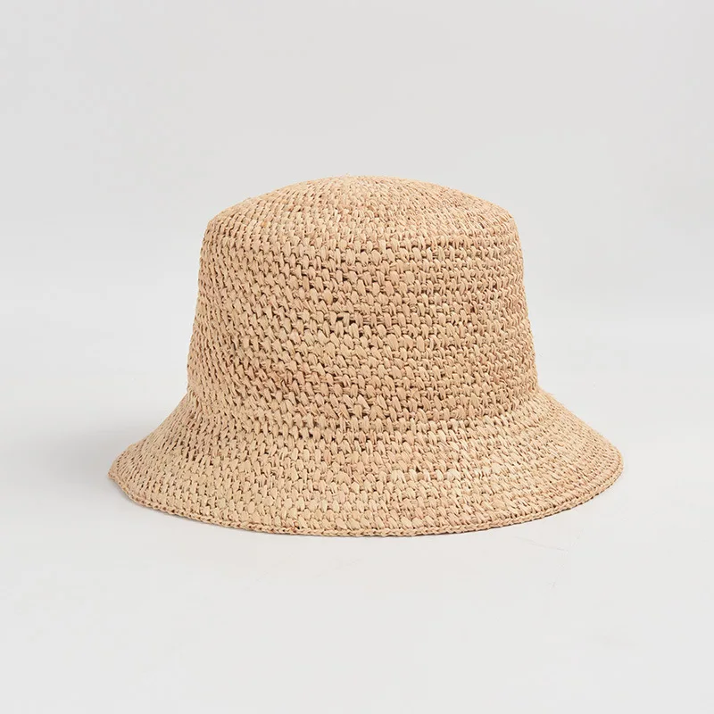 

USPOP Fashionable and Breathable Straw Sun Hat with Short Brim Summer Hand Crochet Raffia Hats Straw Bucket Hats