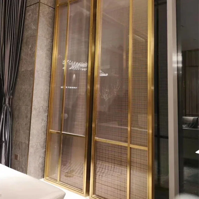 Customized sales department, stainless steel screen, hotel partition, light luxury aluminum carving, hollowed out metal grille,