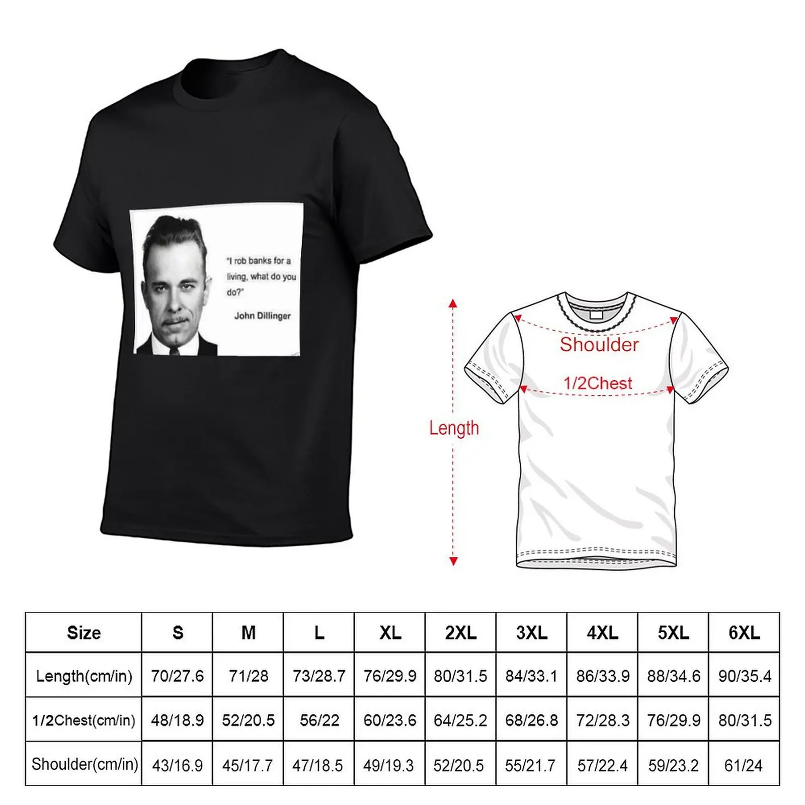 John Dillinger T-Shirt shirts graphic tees plain man clothes mens t shirts top quality