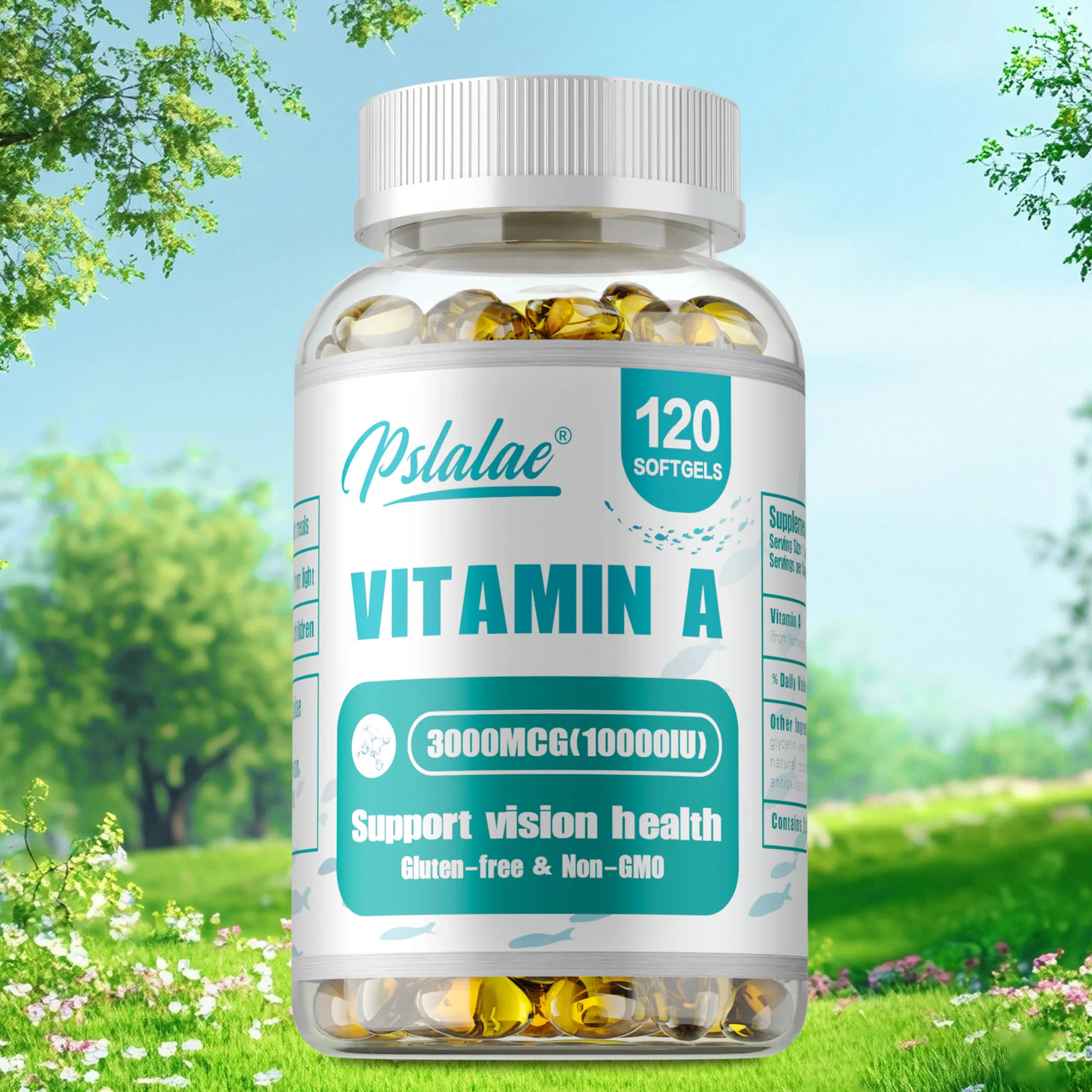 

Vitamin A Capsules 3000mcg - Antioxidant, Brightens Skin, Supports Vision and Cell Health, Improve Eyes Clarity, Non-GMO