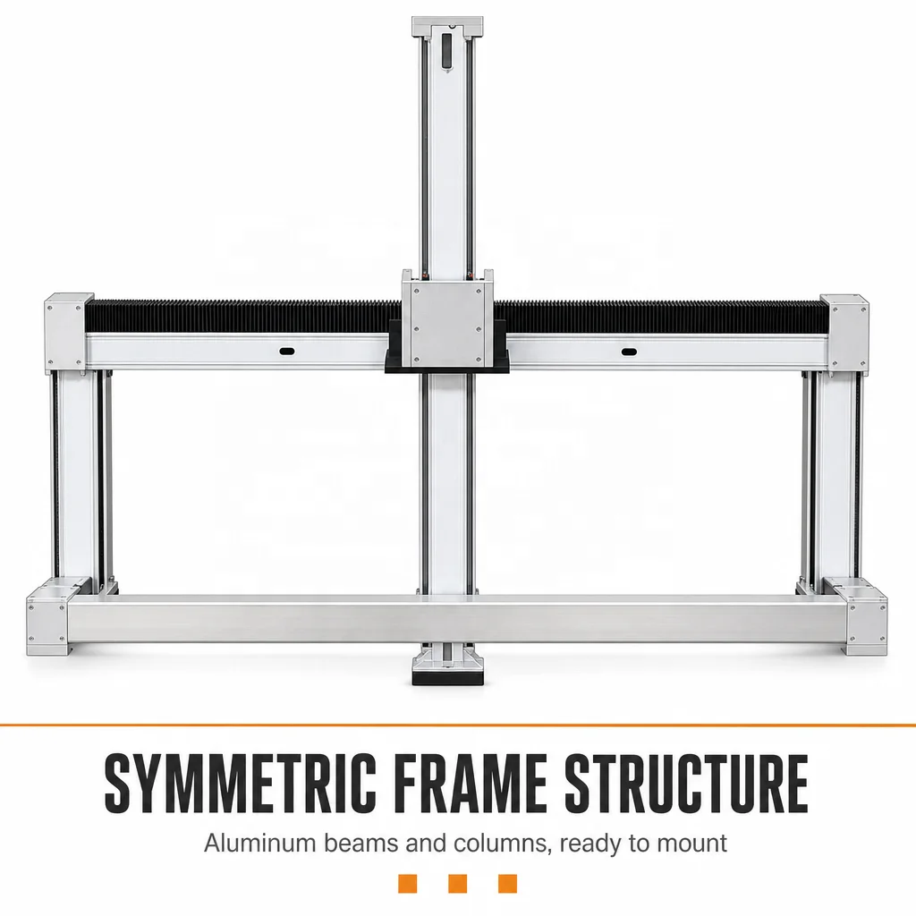 3 Axis Linear Slide Gantry Robot High Precision Stepper Motor With Gear & Bearing For Automated Pick Place