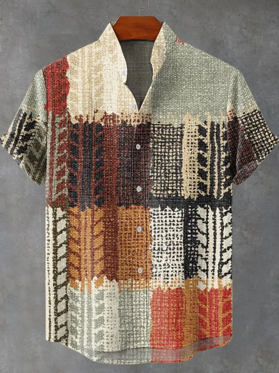 Nuevo Meteor gradiente arte 3D patrón impreso Casual botón manga corta Camisa estampada verano Venta caliente moda Casual