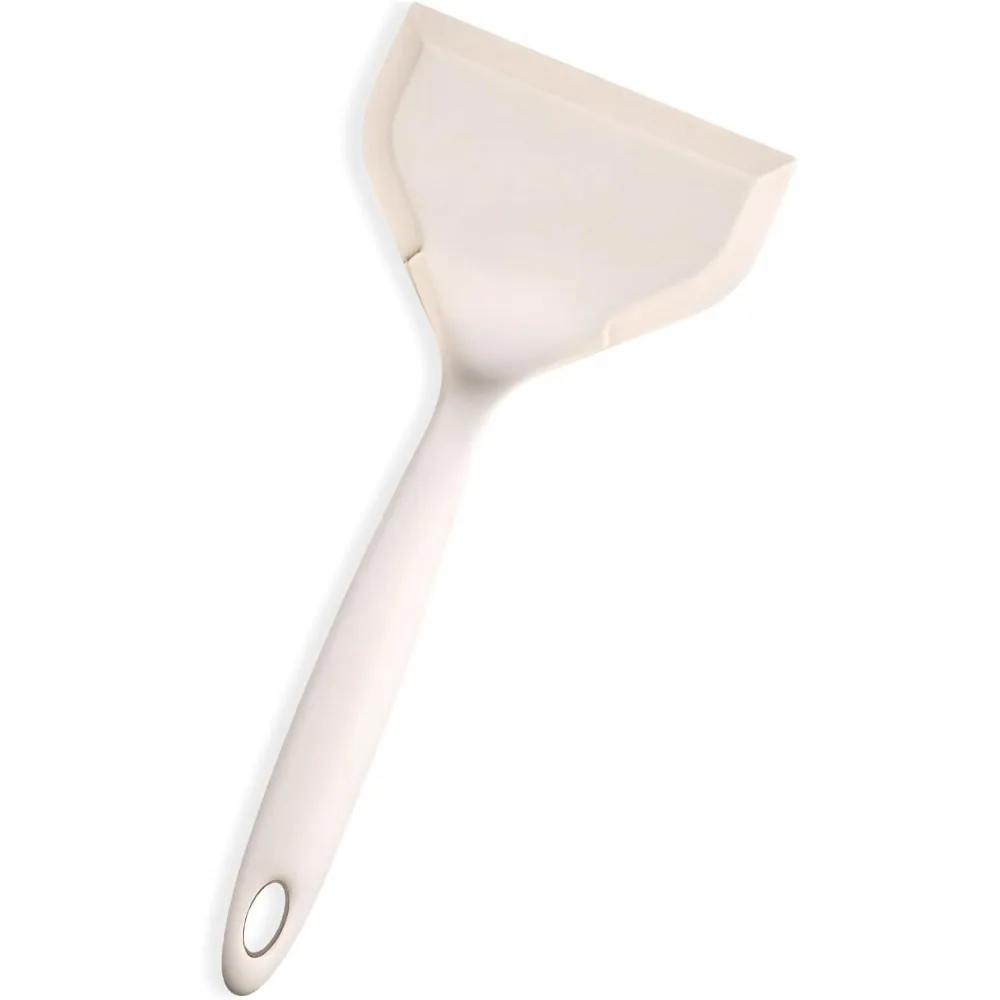 

1Pcs White Silicone Shovel for Egg Rolls Non Stick Pan Wide Pancake Spatula Heat Resistant Special Kitchenware for Household Use
