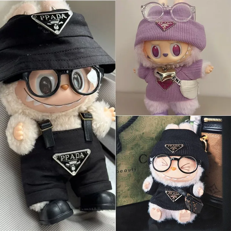 

15 17 см для куклы Лабу, роскошный ретро перевернутый треугольный свитер, одежда, комбинезон в рыбацком стиле, брюки, шляпа, аксессуары для одежды