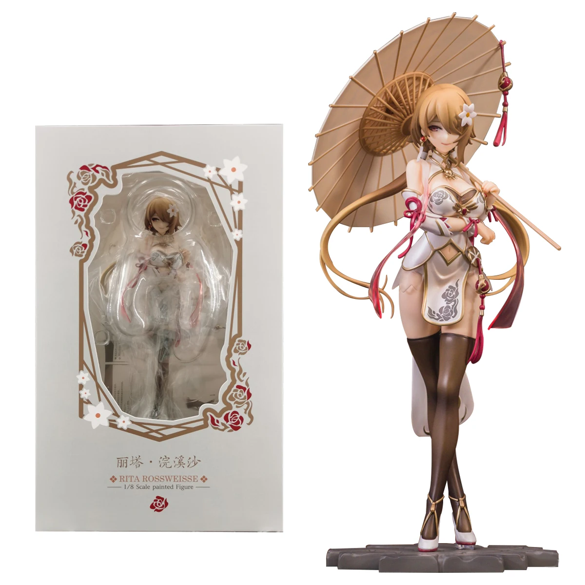 25CM jeu Honkai Impact 3 Figure Rita Rossweisse Huanxisha Cheongsam figurines Action Sexy noir soie modèle jouet 30CM figurines de poupée