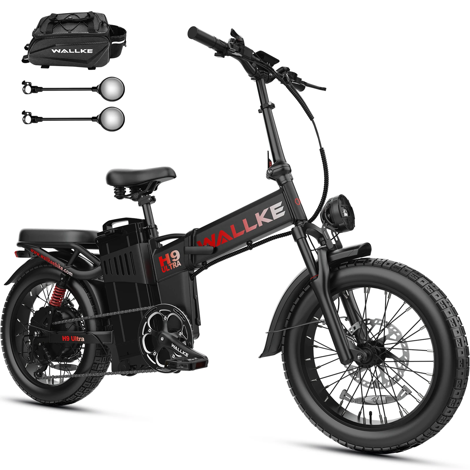 W Wallke H9 Ultra Electric Bike for Adults, 48V 40Ah Long Range Ebike, Fast E-Bike, 20"x4" Fat Tire Electric Bicycle, Torque Sensor, UL2849 image 3