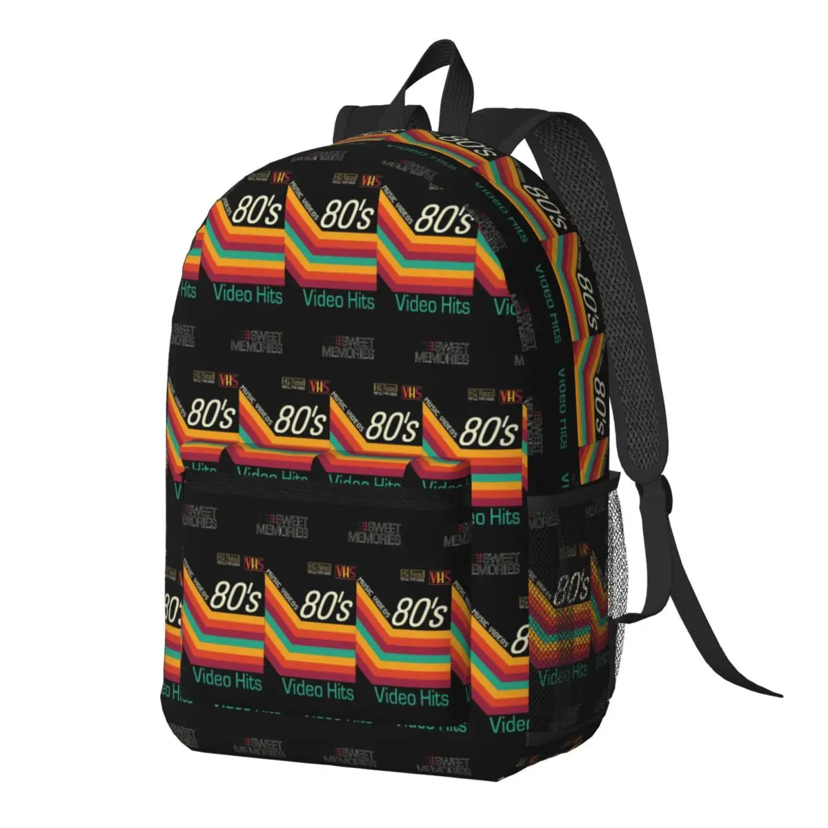 Mochila retrô com vídeo musical em cassete vhs, mochila escolar de grande capacidade para crianças, bolsa escolar, bolsas de ombro para homens e mulheres