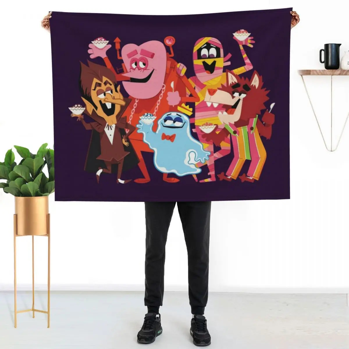 

Cereal Creatures Throw Blanket Soft Comfort Blanket for Reading Watching TV