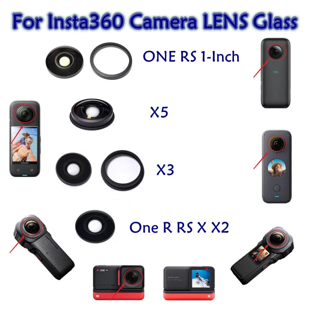 Brand New for Insta 360 Insta360 One R/One RS/One X/One X2,X3,X4,X5,ONE RS 1-Inch Action Camera Lens Glass Repair Replacement
