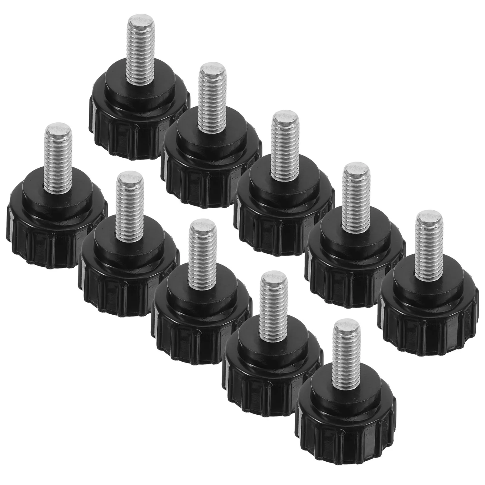 

10pcs Round Head Knurled Thumb Screws Carbon Steel Abs Material Easy Tightening Antislip Computer Case Mounting Hardware
