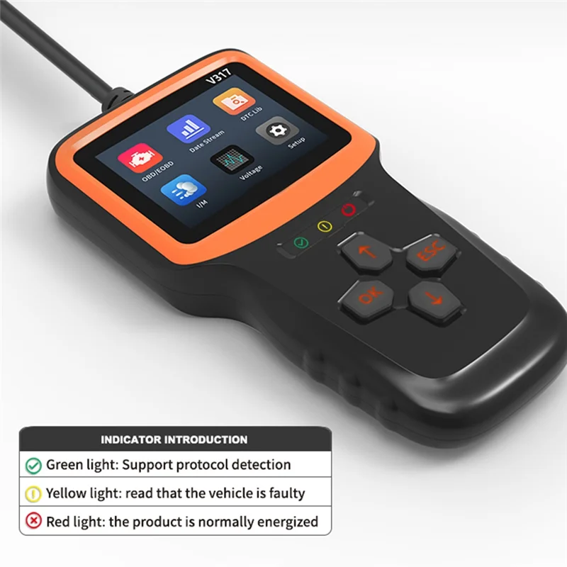 

B07A-V317 Сканер Obd2 V317 Сканер Obd2 Автомобильный Профессиональный диагностический инструмент для проверки неисправностей двигателя автомобиля Световой код V317 OBD2CE F