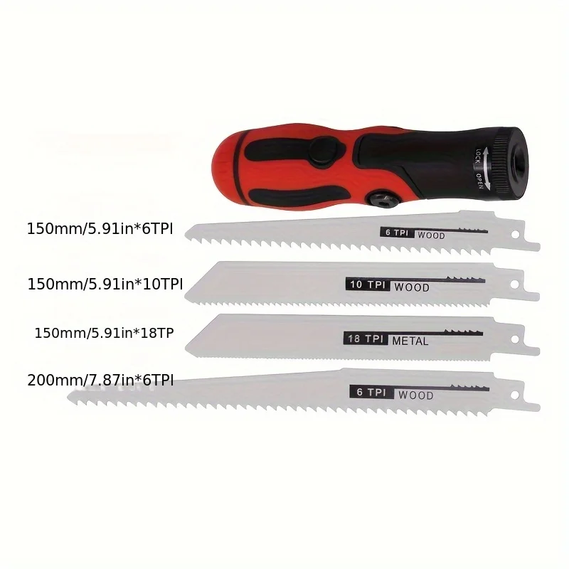 ‌ コンパクトレシプロソー - 木材/金属/PVCカッター - ハックソーブレード付きDIYハンドソー ‌