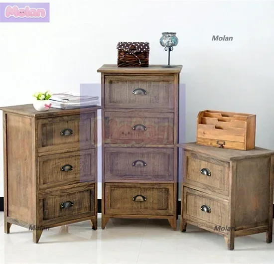 

American pastoral solid wood bedside table simple drawer type bedroom storage small cabinet storage organizing cabinet retro