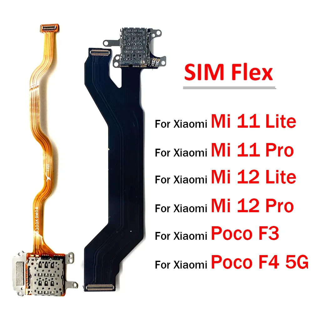 

New For Xiaomi Mi 11 12 Lite Pro Poco F3 F4 5G Redmi K40 K40s SIM Reader Card Holder On Board Connector Flex Cable