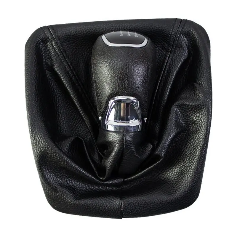 Car 6 Speed Gear Shift Knob With PU Leather Gaiter Boot Cover Lever Change Knob For Skoda Octavia 2 A5 A6 2004-2012