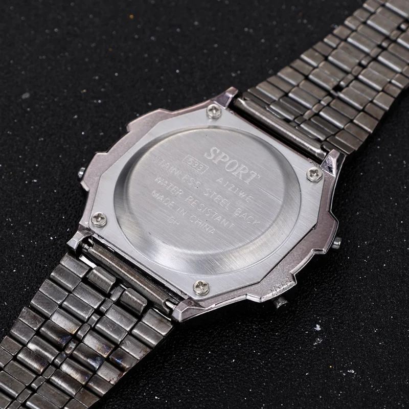 Luxury Men Stainless Steel Digital Military Armys Sport Led Waterproof Wrist Watch Clock Fashion Chronograph Wristwatch Relogio