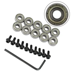 10Pcs Router Bits Top Mounted Ball Bearings Guide For Router Bit Bearing 12.7mm Bearing Repairing Replacement Accessory Kit