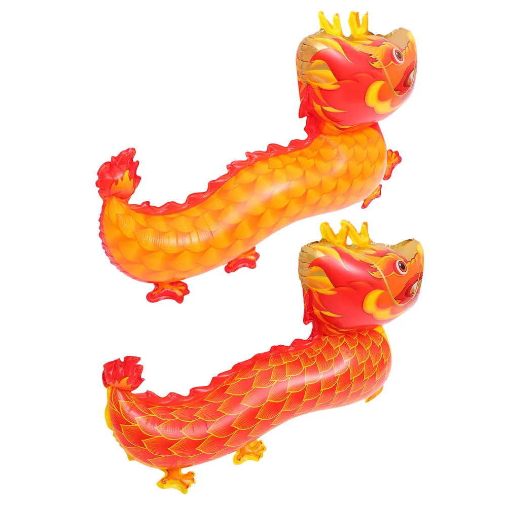 

2 Pcs Balloon Chinese New Year Decoration Balloons Festival Decorations Lunar Aluminum Foil Themed Party