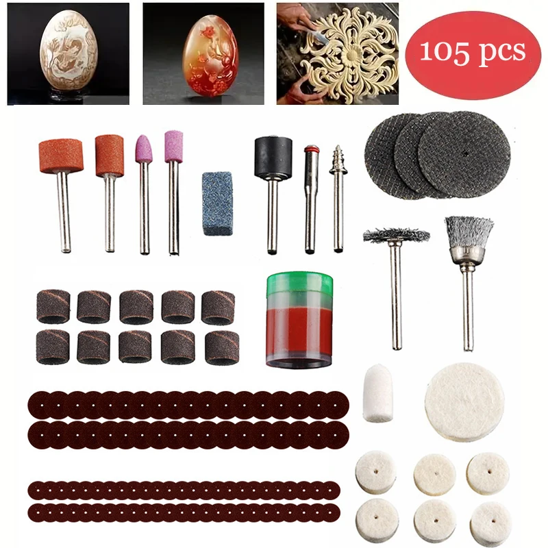 

105Pcs Mini Drill Multi-Rotary Tool Accessory Set Grinding Polishing Rotary Tool Rotary Polishing Kit