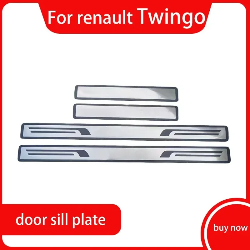 for Twingo Clio Stainless Steel Car styling Sill Scuff Plates Pads Car Door Protection Pedal Board Bumper Moldings Accessories