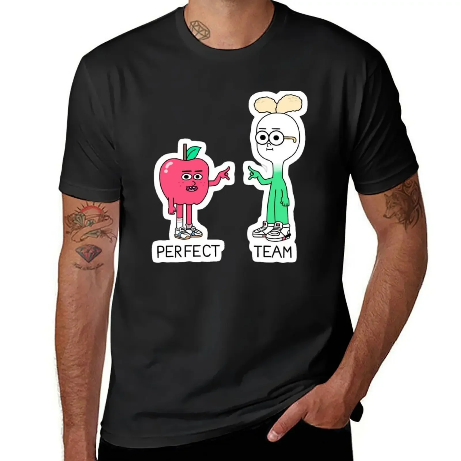 

apple and onion T-Shirt new edition for a boy summer top anime T-shirts for men cotton