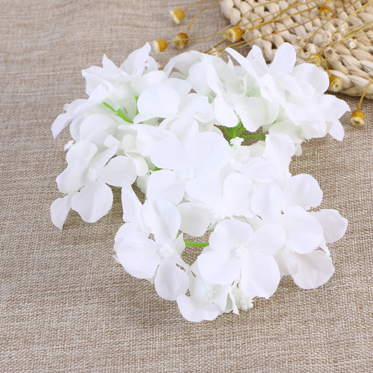 

20 Pcs Artificial Hydrangea Decorations Dried Fake Faux Flowers Arrangement Bride