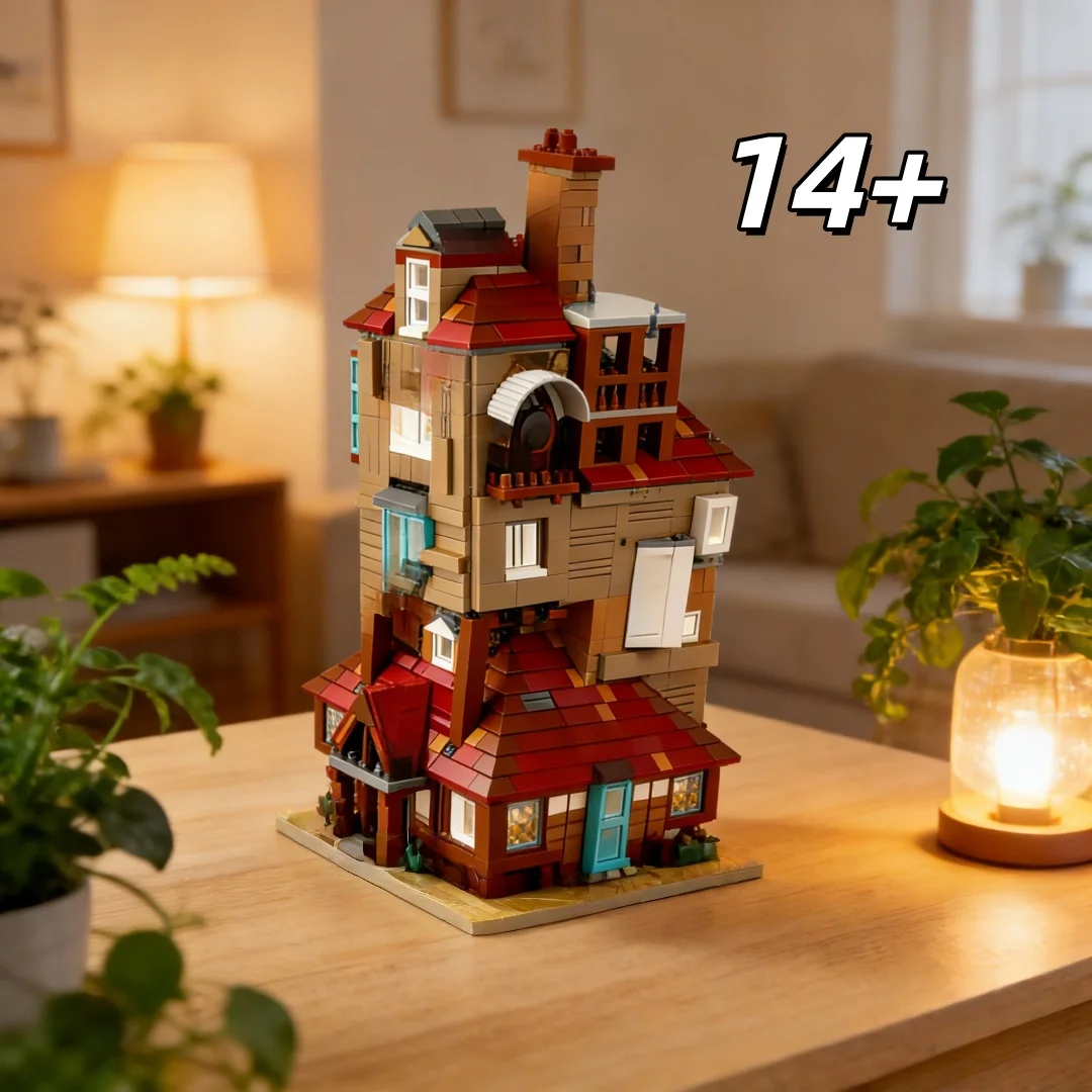 

MOC assembled building blocks 2405 granular multi-layer wooden house toys adult decompression assembled model desktop decoration