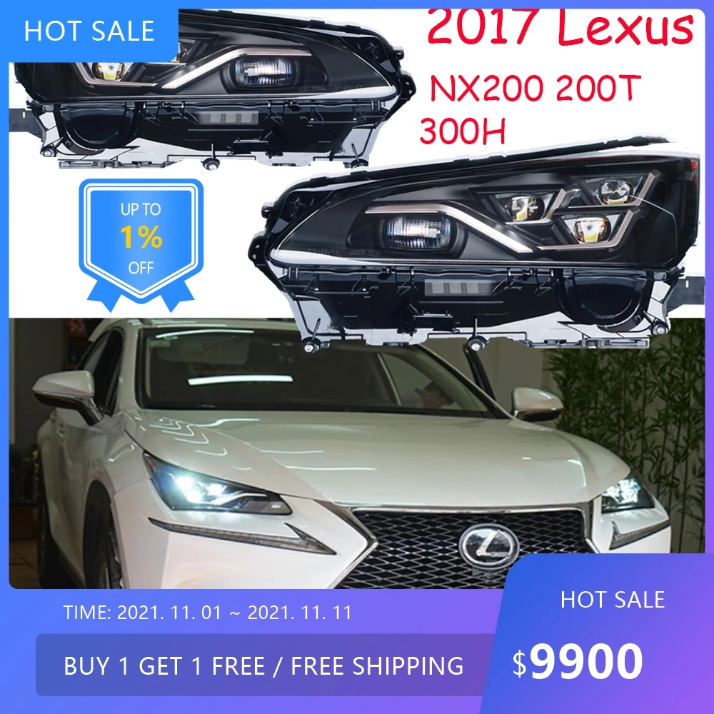 2017y auto bupmer head light for Lexus headlight NX200 NX200T NX300T auto accessories   LED fog for Lexus headlamp