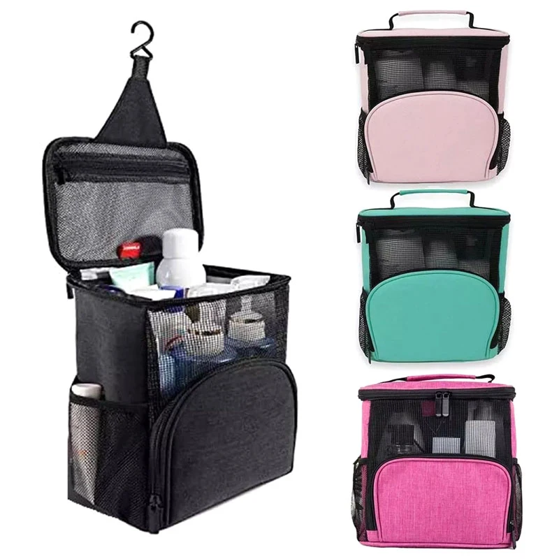 Shower Caddy Bag Portable Hanging Shower Tote Bags With Hook Travel Toiletry Bag Makeup Organizer Pouch Cosmetic Bag