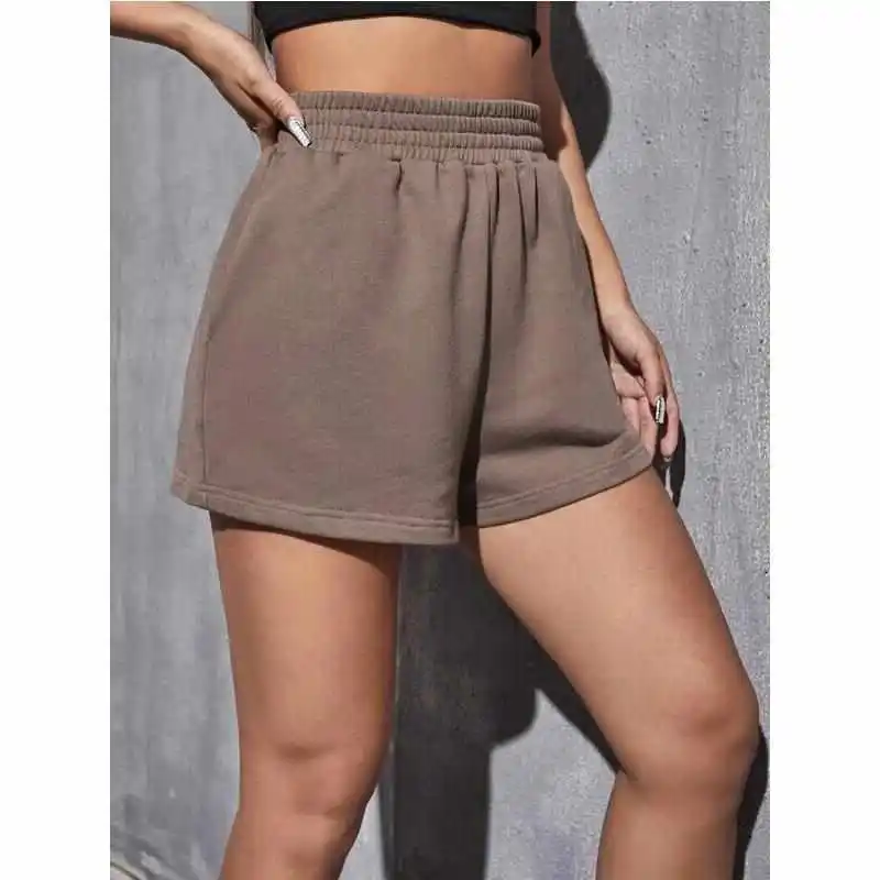 Summer New Sle Loose Straight Casual orts for Women l Waist Elastic Polyester Cotton Blend Comfortable ort Pants