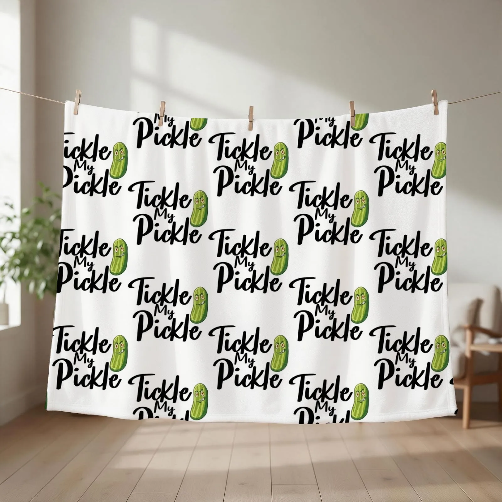 Tickle My Pickle Throw Blanket couch cozy soft plush fuzzy picnic outdoor blanket