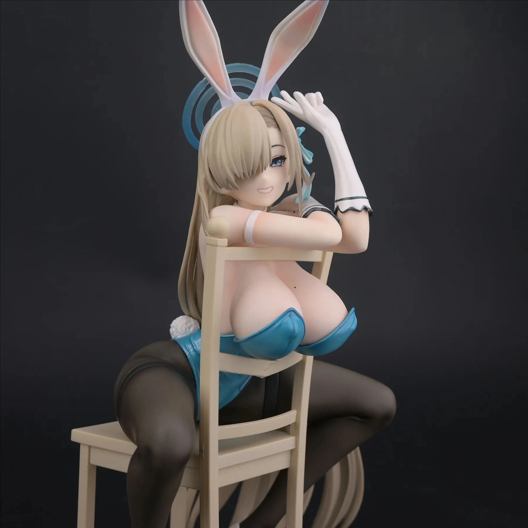 21cm Blue Archive Ichinose Asuna Bunny Girl Sit In Chair Game Girl Figures Models Statue Models Boys Collectible Ornament Doll