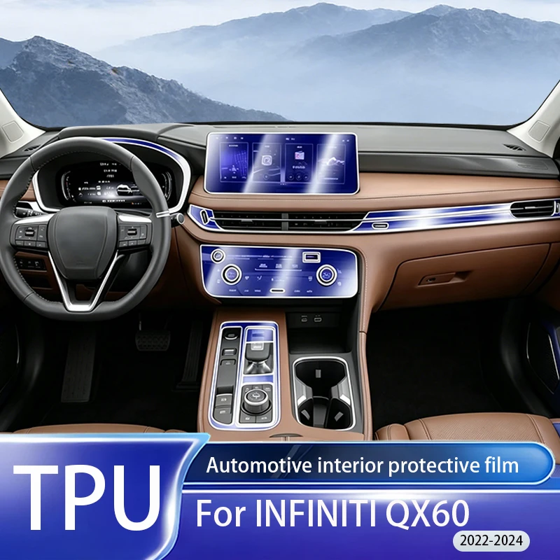 Fit for INFINITI QX60 2022-2024 Clear TPU PPF GPS LCD Navigation Screen Dashboard Center Console Anti Scratch Interior Protectiv