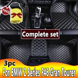 Car Floor Mats For BMW 2 Series F46 Gran Tourer 7seat 2015~2022 Anti-dirt Carpets Rugs Luxury Leather Mat Rugs Car Accessories