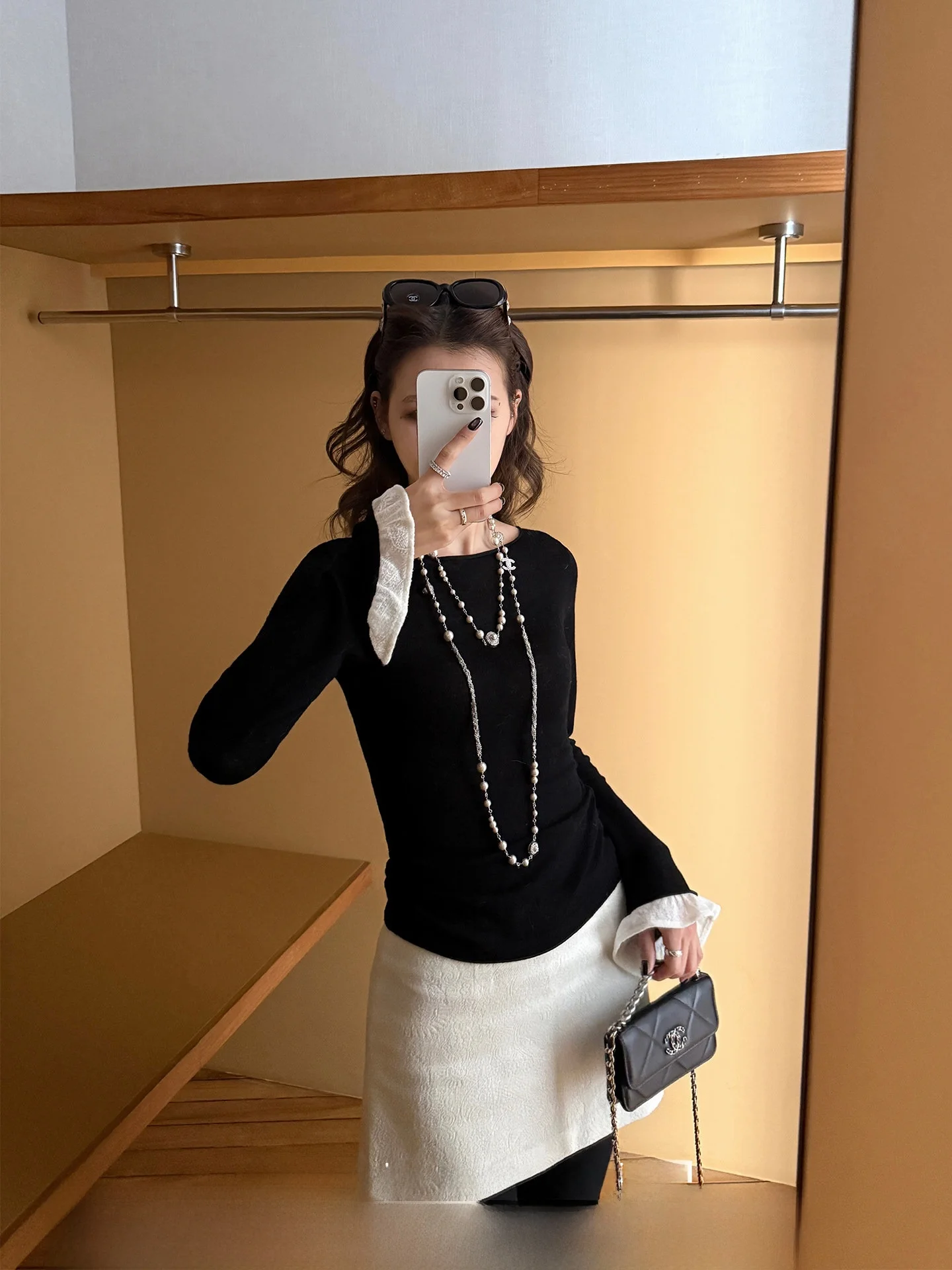 

Xzichic 00% Wool Knitted Lace Sve Top Women's Base Layer irt Color Blo Simple Sle ort Length Long Sve