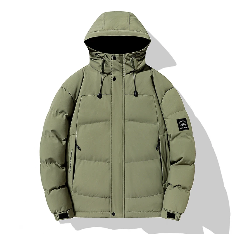Męska kurtka zimowa 2026 Streetwear Kamuflaż Gruba Ciepła Męska Kurtka z Kapturem Casual Hip Hop Wstążki Parki Odzież Wierzchnia ABZ521