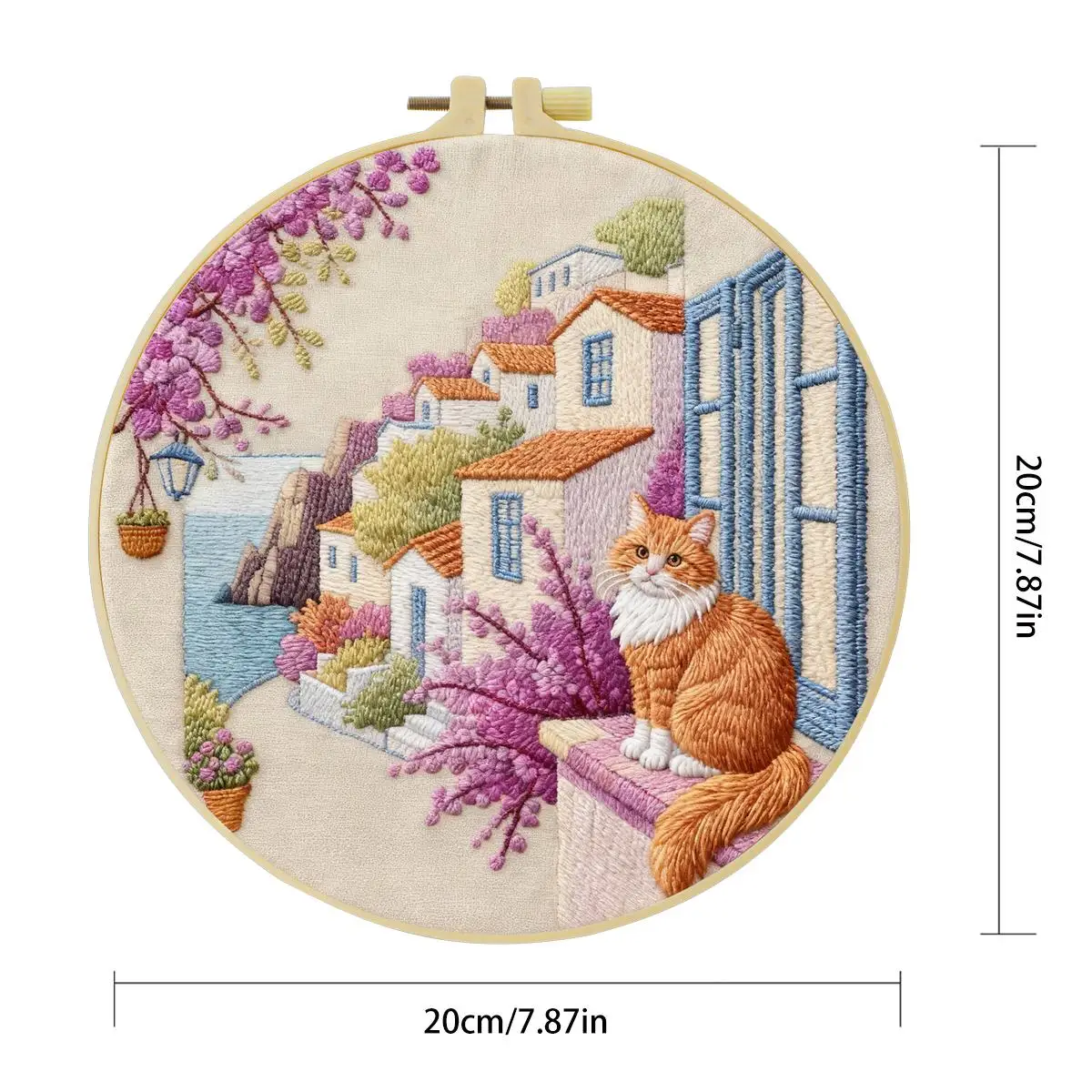 1 Stück 20X20CM/15X15CM 7,87/6,3 Zoll Haus-Stickerei-Starter-Kit DIY-Kit DIY-Stickerei-Set Handarbeiten Malerei Heimdekoration – Detail 3