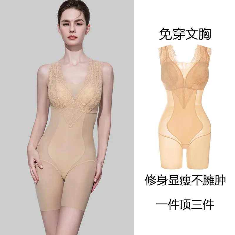 Women Full Body Shapewear Bodysuit for Tummy Control Open Hips Waist Trainer Body Shaper Bodysuit Reducing Postpartum Shaping