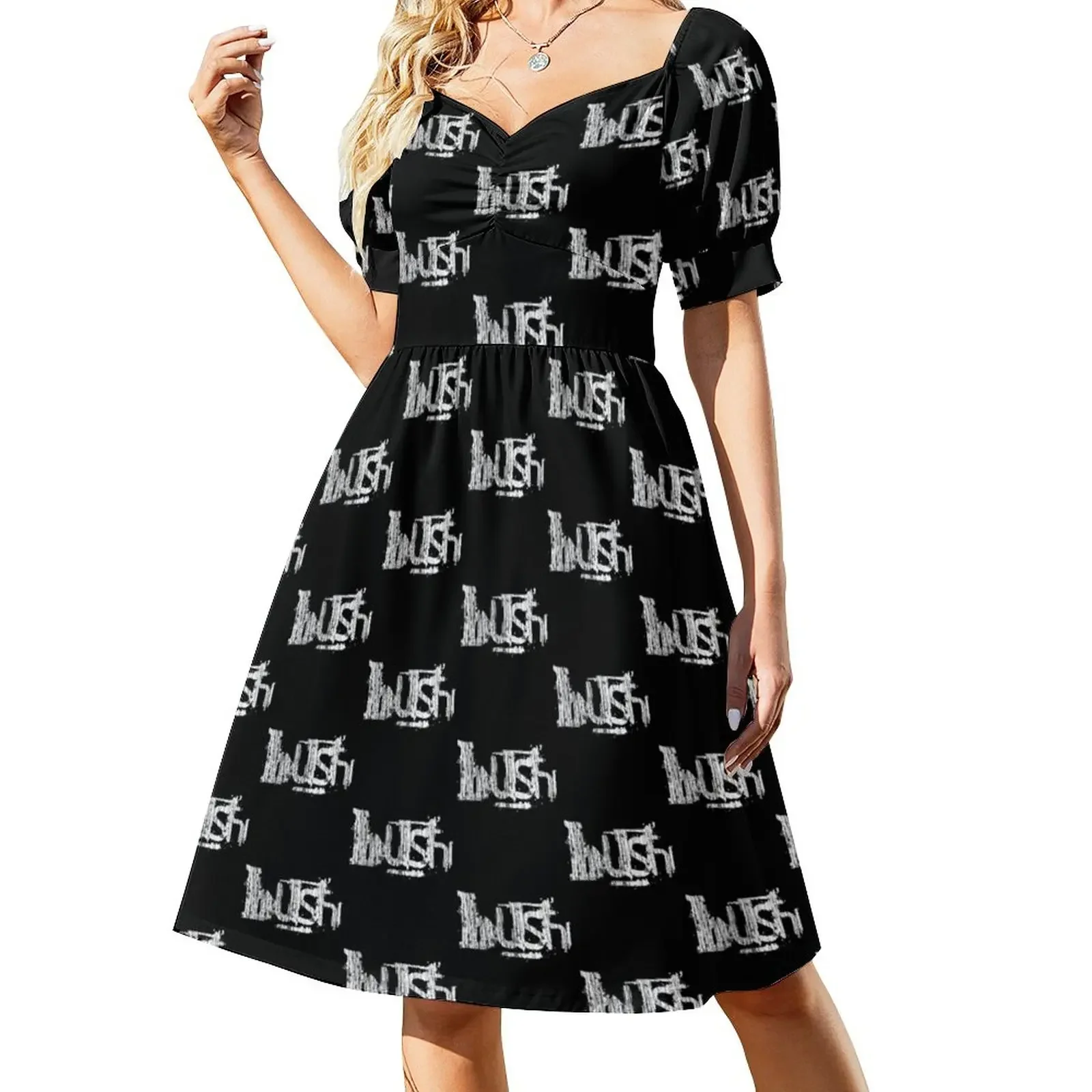 

Bush band Short-Sleeved Dress women dresses prom clothes Woman's evening dress fairy dress