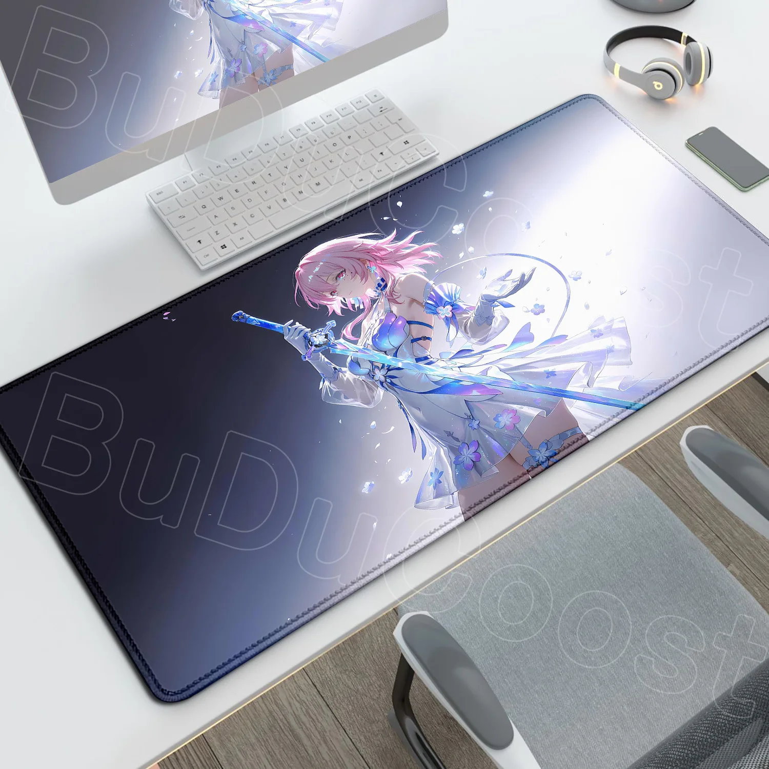HD Kawaii Honkai Star Rail March 7th Mousepad PC Keyboard gaming desk mat desk accessories XXL large Non-slip mat Keyboard Pads