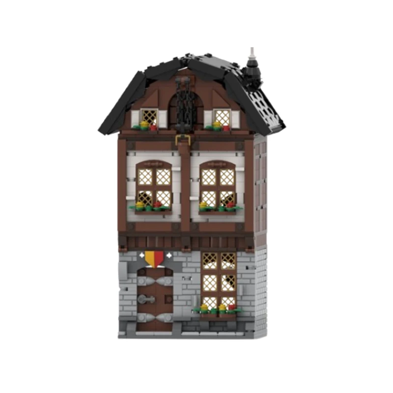 Spot small particle MOC medieval street view house building series puzzle DIY creative toy model decoration holiday gift