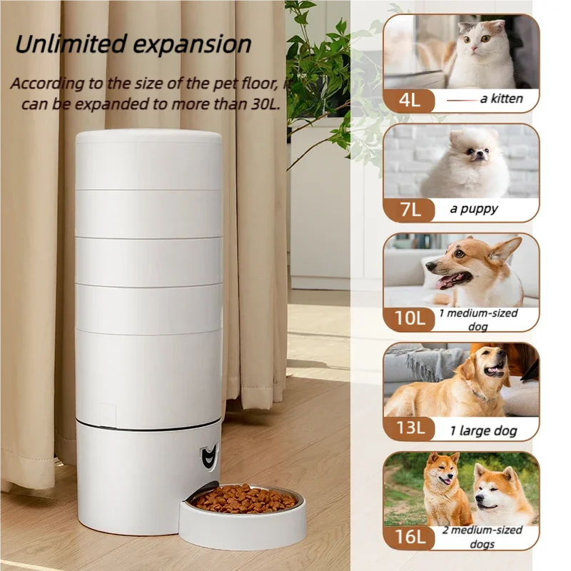 Fully enclosed unlimited capacity pet automatic feeder