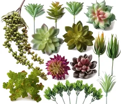 Pack of 19 Artificial Succulent Plants Faux for Indoor and Outdoor Home Office Party Decoration Flocking Texture