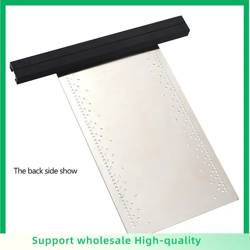 ABSF English Hole Ruler Stainless Steel With Base Multifunctional Woodworking Marking Ruler DIY Marking Tenon And Mortise Durabl