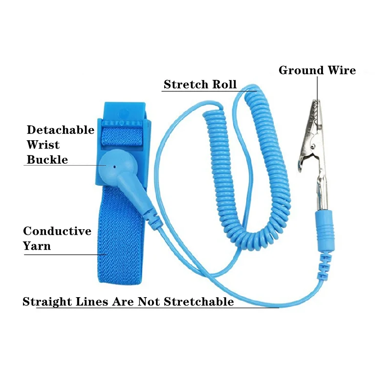 Anti Static Bracelet  Adjustable Wireless Prevent Static Shock Electronics Repair Tools ESD Discharge Cable Band Strap Hand Tool