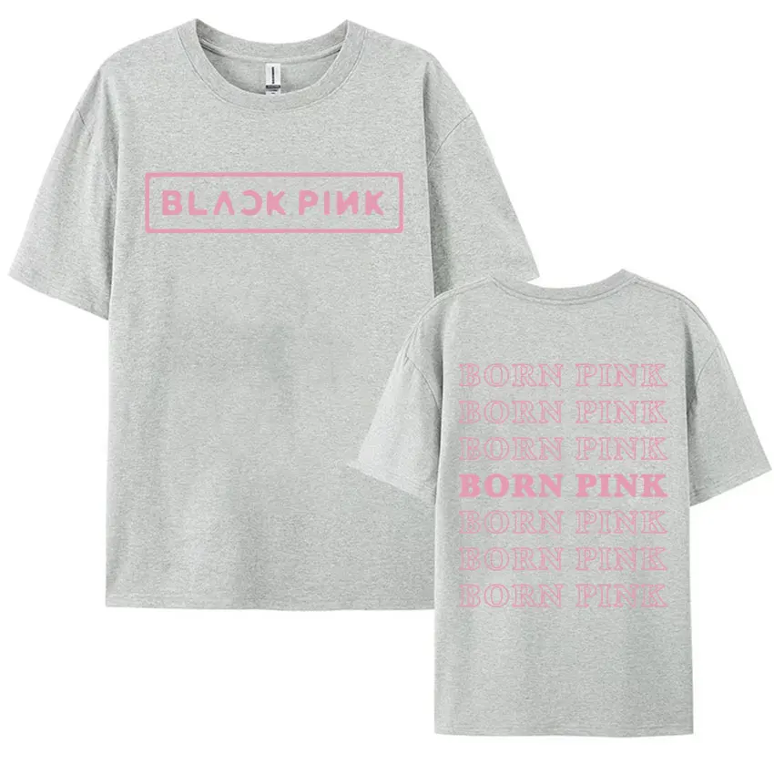 Black Pink Graphic T Shirt Men Women\'s Fashion Aesthetic Kpop Streetwear Y2k Tee Shirt Unisex Casual Cotton Short Sleeve T-shirt