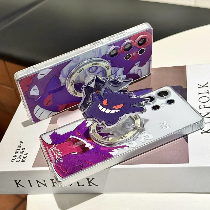 

Cute anime cartoon P-Pokemon gengar Magsafe Wireless Charge Case For Samsung S22 S23 S24 S25 Ultra Plus Note 10 Magnetic Holder