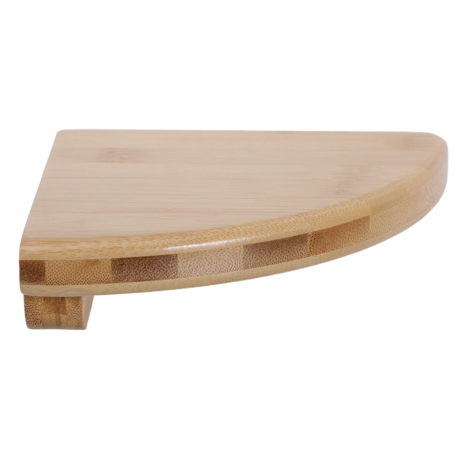 Bamboo Floating Corner Shelf Fan Shaped Space Saving Wall Mount Display Shelf for Bathroom Kitchen Entryway Living Room Plants